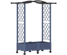 Pakeltas lovas su trelėmis ir stogu Pilka 124 x 40 x 129 cm PP