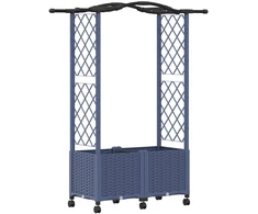 Pakeltas lovas su trelėmis ir stogu Pilka 125 x 40 x 144 cm PP