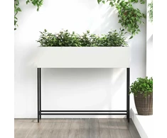 Pakeltas Sodo Vazonas Balta 100 x 26 x 82 cm Plienas