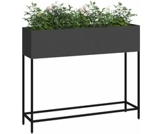 Pakeltas Sodo Vazonas Juoda 100 x 26 x 82 cm Plienas