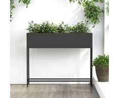Pakeltas Sodo Vazonas Juoda 100 x 26 x 82 cm Plienas