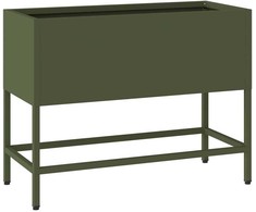 Pakeltas Sodo Vazonas Alyvuogių žalia 60 x 26 x 45 cm Plienas