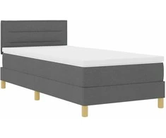 Kiemas lova su pagalve Tamsiai pilka 90 x 200 cm audinys
