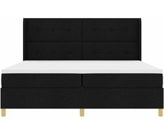 Kiemas lova su galvūgalio Juoda 200 x 200 cm audinys