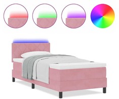 LED Čiužinio Lova su LED juostelėmis Rožinė 90 x 200 cm Aksomas