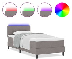 Kiemas lova su LED juostelėmis Tortora 80 x 200 cm audinys
