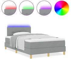 LED Čiužinio Lova Šviesiai pilka 120 x 190 cm audinys