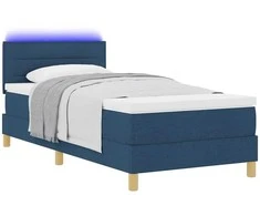 LED Čiužinio Lova su LED juostelėmis Mėlyna 90 x 190 cm audinys