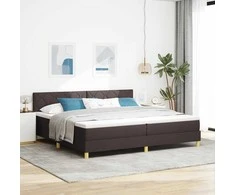 Kiemas lova su pagalve Tamsiai rudas 200 x 200 cm audinys