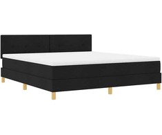 LED Čiužinio Lova su galvūgalio Juodas 180 x 200 cm audinys