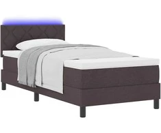 Kiemas lova su čiužiniu Tamsiai rudas 90 x 190 cm audinys