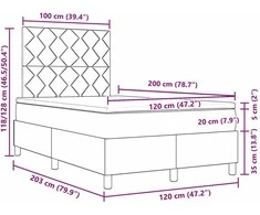 Kiemas lova su čiužiniu Tamsiai rudas 120 x 200 cm audinys