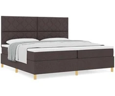 Kiemas lova su čiužiniu Tamsiai rudas 200 x 200 cm audinys