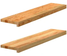 Palangės, 2 vnt, šviesiai rudos, 90x20x2 cm, ąžuolo medienos