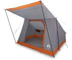 Kempingo palapinė Pilka ir oranžinė 223 x 163 x 130 cm tafta