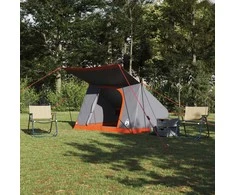 Kempingo palapinė Pilka ir oranžinė 223 x 163 x 130 cm tafta