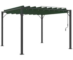 Palapinė su lygiais stogu Žalia 3 x 3 x 2,14 m