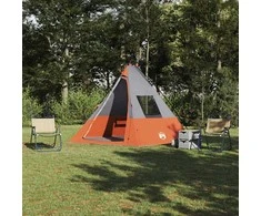 Tipi palapinė Pilka ir oranžinė 383 x 338 x 217 cm tafta