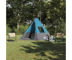 Tipi palapinė su stogu Mėlyna 383 x 338 x 217 cm tafta