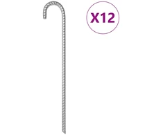 Palapinės kaiščiai, 12vnt., 41,5cm, skersmuo 12mm, plienas