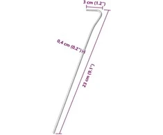 Palapinės kaiščiai, 25vnt., 23cm, skersmuo 4mm, plienas