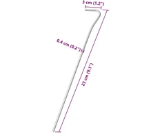 Palapinės kaiščiai, 50vnt., 23cm, skersmuo 4mm, plienas