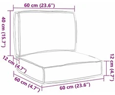 Pallet pagalvių rinkinys 2 pcs Pilka Oksfordo audinys