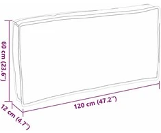 Pagalvėlė Oksfordo audinys Pilka 120 x 60 x 12 cm