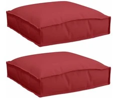 Pagalvėlė 2 pcs Vyno raudona 40 x 40 x 8 cm Oksfordo audinys