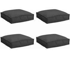 Pagalvėlė 4 pcs Juoda 40 x 40 x 8 cm Oksfordo audinys