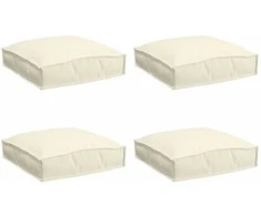 Pagalvėlė 4 pcs Kreminė 40 x 40 x 8 cm Oksfordo audinys