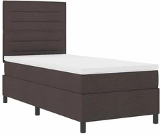 Kiemas lova su čiužiniu Tamsiai rudas 90 x 200 cm audinys