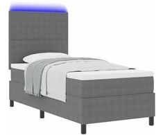 LED Čiužinio Lova Šviesiai pilka ir balta. 90 x 200 cm
