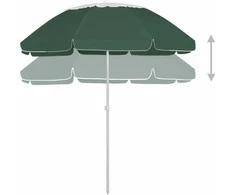 Paplūdimio skėtis nuo saulės, žalios spalvos, 300cm
