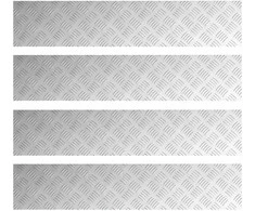 Laiptų danga Stačiakampio 4 pcs Sidabro 100 x 20 cm Aliuminis