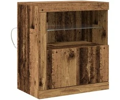 LED Bufetas Ruda 60,5 x 37 x 67 cm Apdirbta mediena