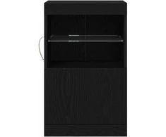 LED Bufetas Juodas ąžuolas 41 x 37 x 67 cm Apdirbta mediena
