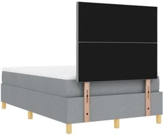 Kiemas lova su pagalve Šviesiai pilka 200 x 120 cm audinys