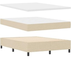 Kiemas lova su LED juostelėmis Kreminė 160 x 200 cm audinys
