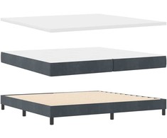 Kiemas lova su galvūgalio Tamsiai pilka 200 x 200 cm Aksomas