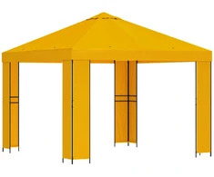 Pavėsinė 3 x 3 m Geltona Poliesteris ir plienas 190 gsm