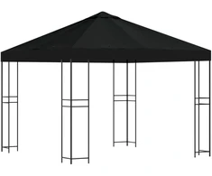 Pavėsinė 3 x 3 m Juoda Poliesteris ir plienas 190 gsm