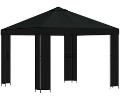 Pavėsinė 3 x 3 m Juoda Poliesteris ir plienas 190 gsm