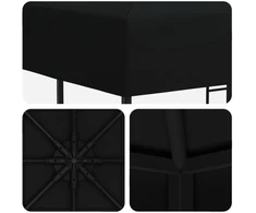 Pavėsinė 3 x 3 m Juoda Poliesteris ir plienas 190 gsm