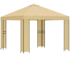 Pavėsinė 3 x 3 m Kreminė Poliesteris ir plienas 190 gsm