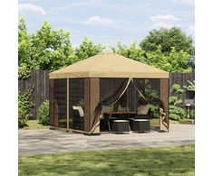 Pavėsinė 3 x 3 m Kreminė Poliesteris ir plienas 190 gsm