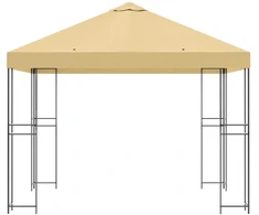 Pavėsinė 3 x 3 m Kreminė Poliesteris ir plienas 190 gsm