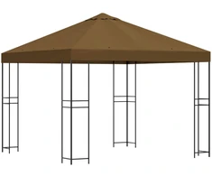 Pavėsinė 3 x 3 m Taupe Poliesteris ir plienas 190 gsm