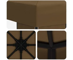Pavėsinė 3 x 3 m Taupe Poliesteris ir plienas 190 gsm