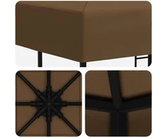 Pavėsinė 3 x 3 m Taupe Poliesteris ir plienas 190 gsm